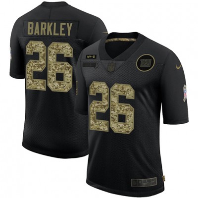 New York Giants #26 Saquon Barkley Men's Nike 2020 Salute To Service Camo Limited NFL Jersey Black Men's